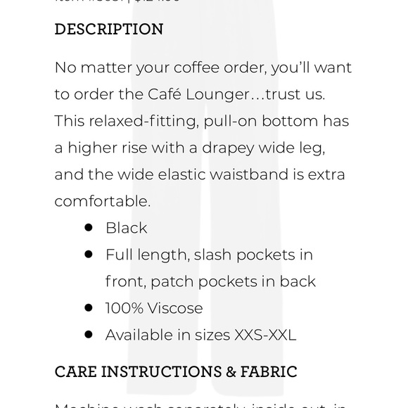 Cabi Cafe Lounger pants, black, XXS - Picture 2 of 2